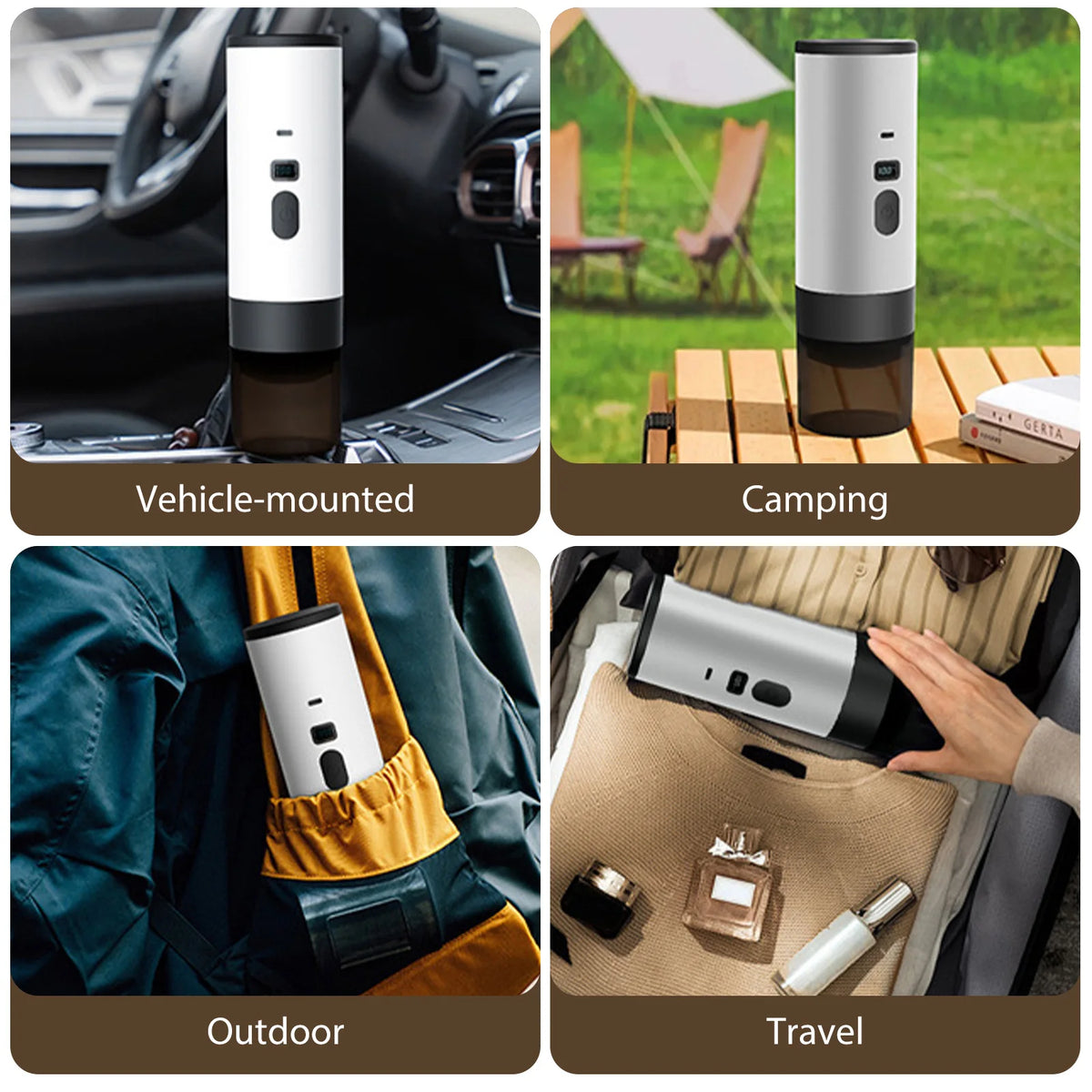 Portable Electric Capsule Coffee Machine Espresso Capsule Machine Cordless Heating Pump Press Coffee Capsule Machine Travel and Car 3 in 1 Pod Coffee Machine
