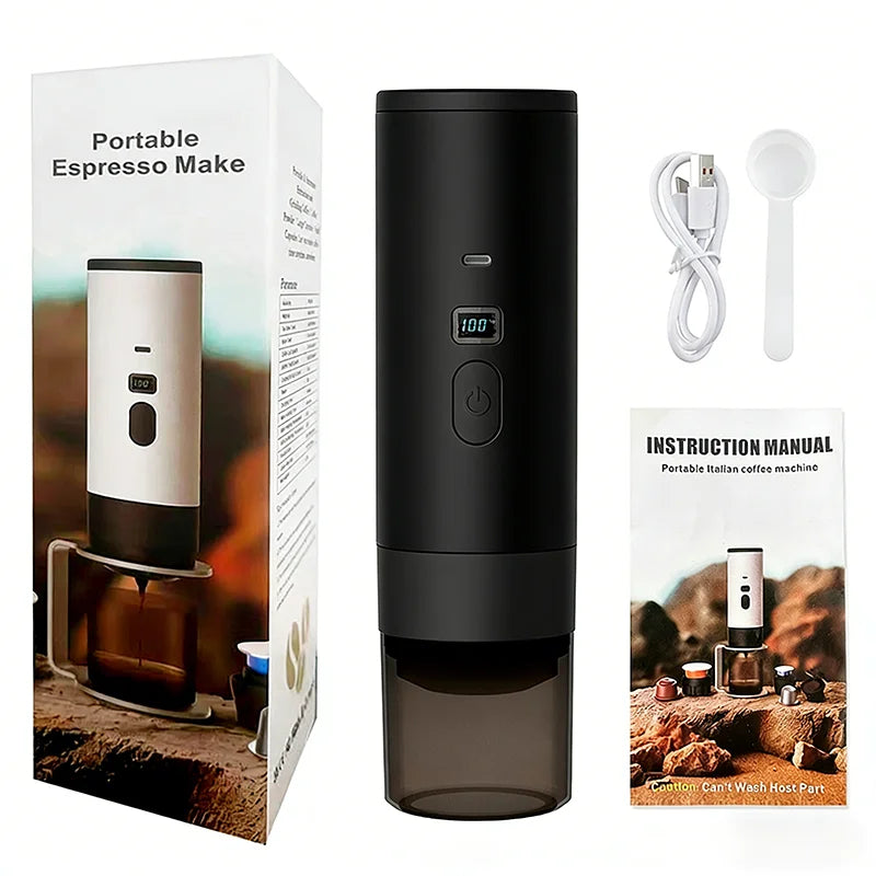 Portable Electric Capsule Coffee Machine Espresso Capsule Machine Cordless Heating Pump Press Coffee Capsule Machine Travel and Car 3 in 1 Pod Coffee Machine